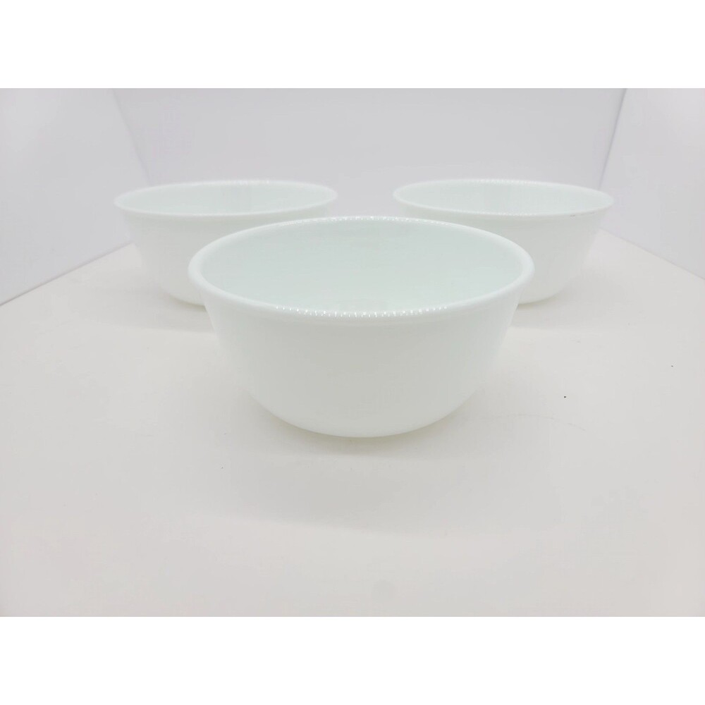 3 CORELLE Winter Frost White 6 1/4 Inch x 3" Deep Cereal Soup Bowls Set PreOwned